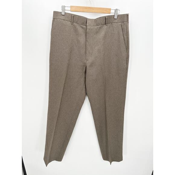 Vintage Levi's Action Slacks Brown Flat Front Dress Casual Pants Men's 36x32 - Picture 1 of 8